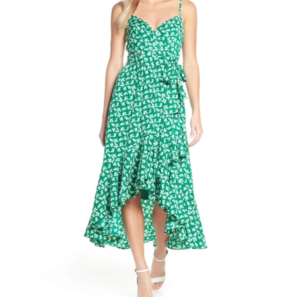 NEWLY REDUCED🥰 Eliza J. Floral High/Low Faux Wrap Midi Dress - NWT